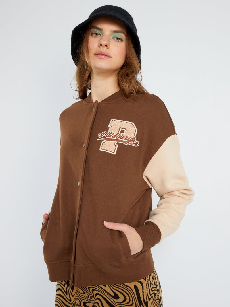 Sweatshirt teddy estilo americano MARROM - Kiabi