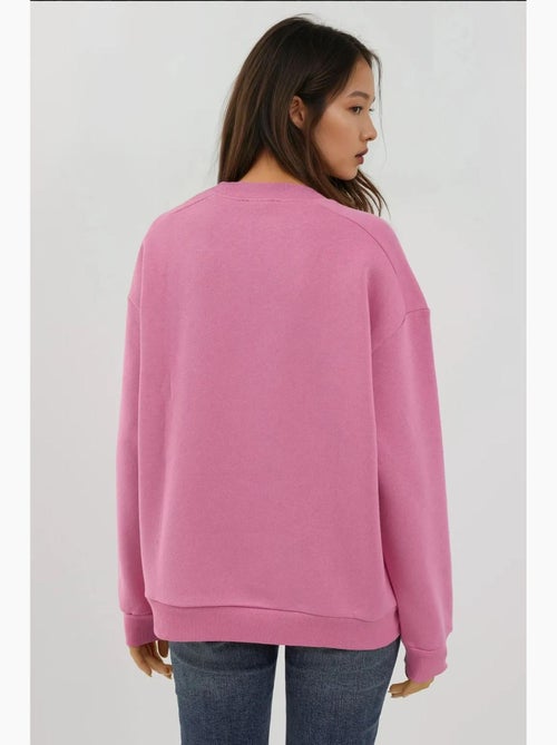 Sweatshirt texturizada de gola redonda com detalhe de fecho hiccup - Kiabi Sweatshirt texturizada de gola redonda com detalhe de fecho hiccup - Kiabi