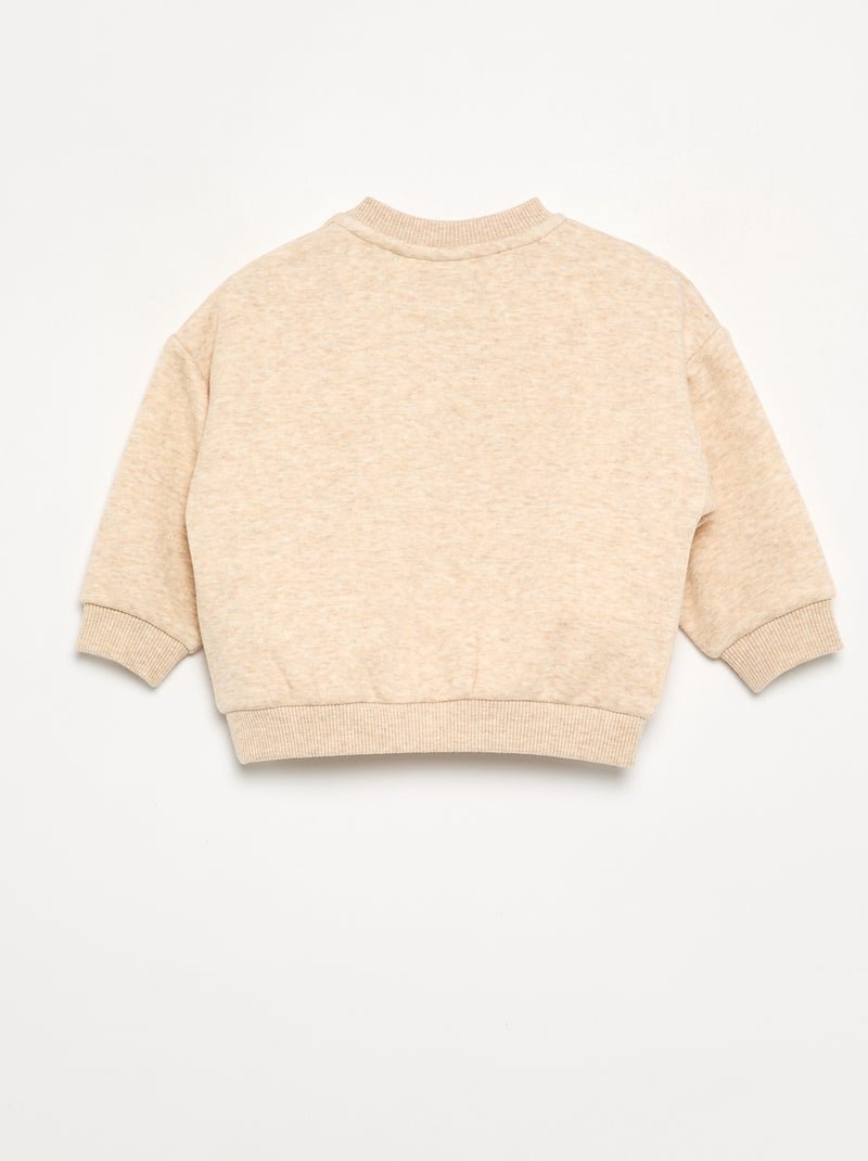 Sweatshirt 'Tico e Teco' 'Disney' com gola redonda Bege - Kiabi
