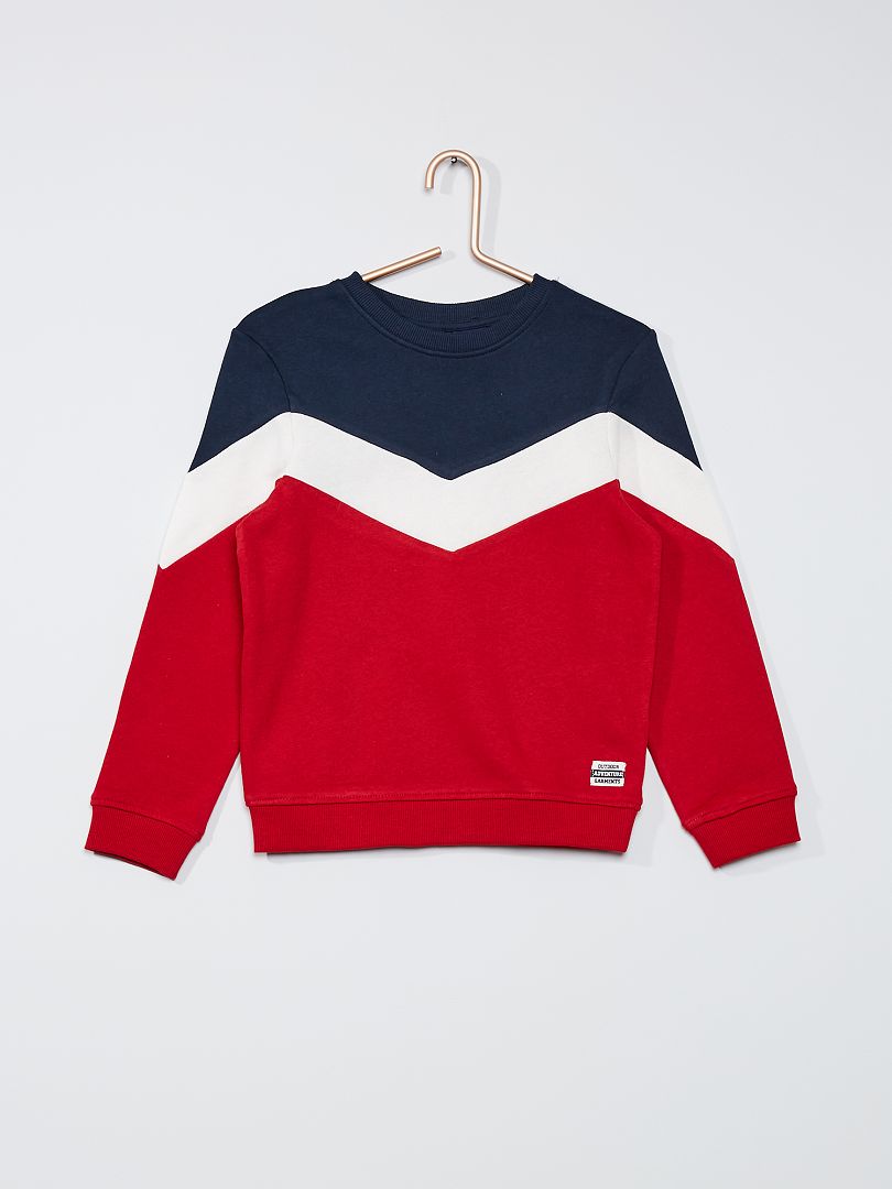Sweatshirt tipo colorblock Vermelho - Kiabi