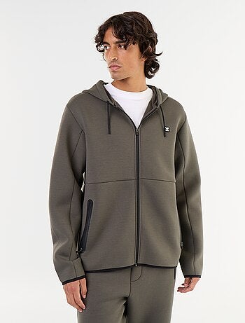 Sweatshirt tipo neopreno com capuz