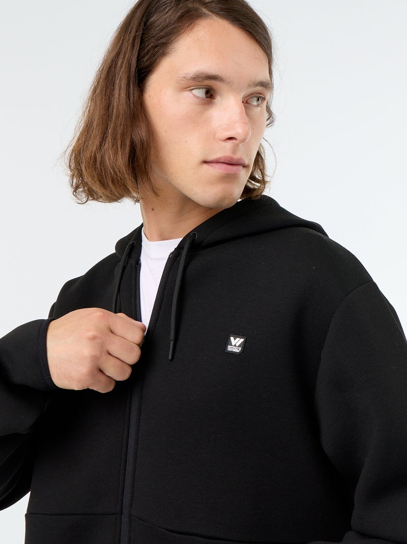 Sweatshirt tipo neopreno com capuz Preto - Kiabi