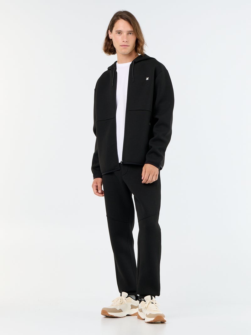 Sweatshirt tipo neopreno com capuz Preto - Kiabi