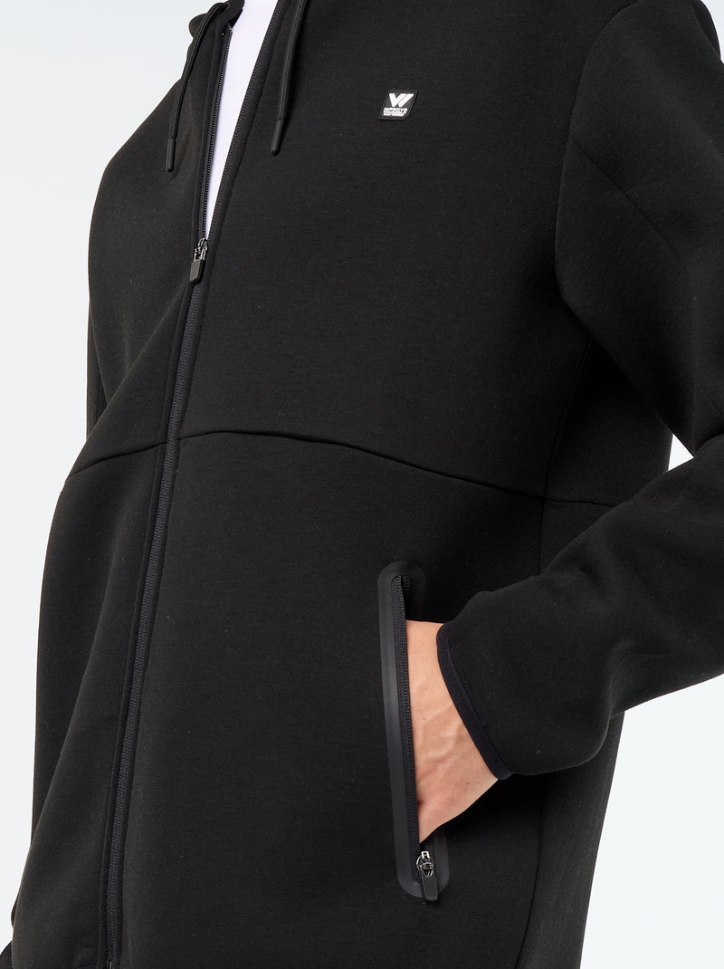 Sweatshirt tipo neopreno com capuz Preto - Kiabi