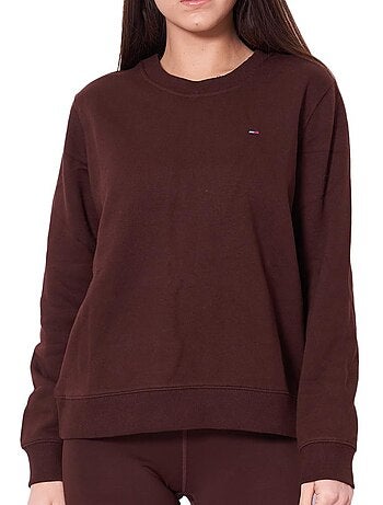 Sweat Bege de Mulher Tommy Hilfiger Flag Crew