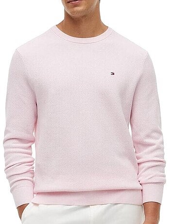 Sweatshirt tommy hilfiger essential terry rosa para homem