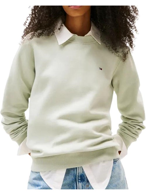 Sweatshirt Tommy Hilfiger Flag Crew Verde para Mulher - Kiabi Sweatshirt Tommy Hilfiger Flag Crew Verde para Mulher - Kiabi