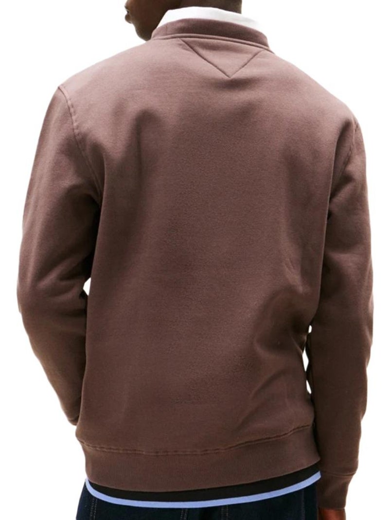 Sweatshirt Tommy Hilfiger Linear Crew Castanho para Homem Castanho-capuccino - Kiabi