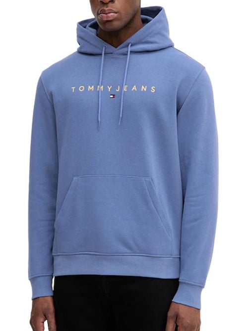 Sweatshirt tommy hilfiger linear logo azul para homem - Kiabi