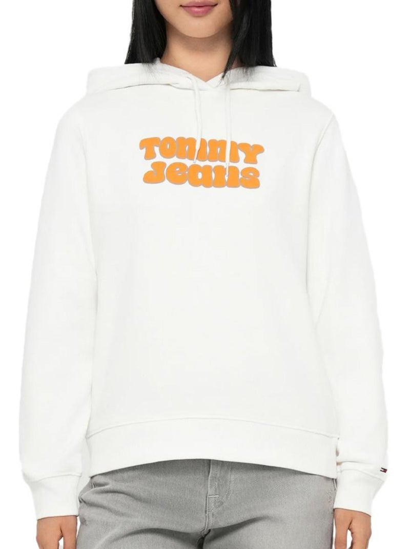 Sweatshirt Tommy Hilfiger para Mulher com Logótipo, Cor Cru Ecru - Kiabi