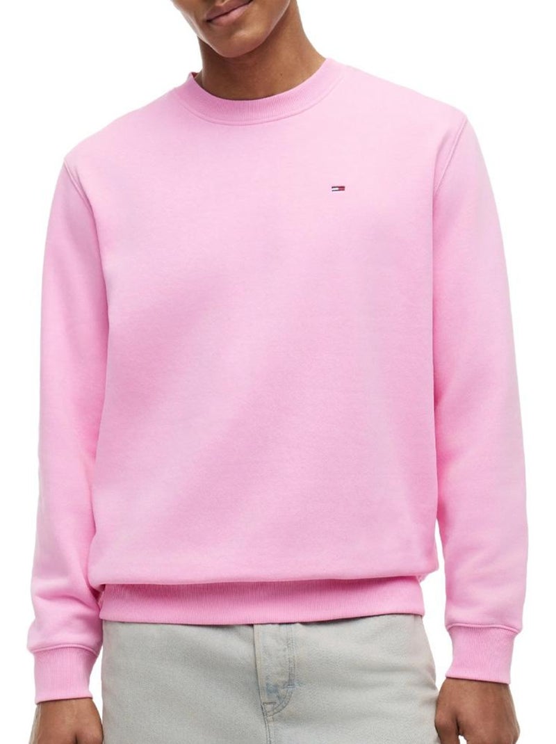 Sweatshirt Tommy Hilfiger Reg Flag Crews para Homem Rosa Rosa - Kiabi