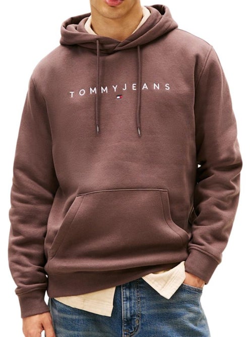 Sweatshirt tommy hilfiger tjm regular linear castanho para homem - Kiabi