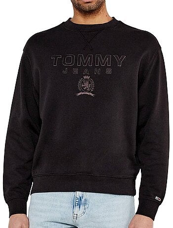 Sweatshirt tommy hilfiger varsity preto para homem dm0dm20827