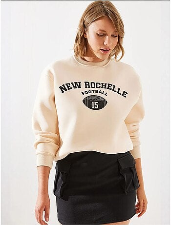 Sweatshirt triple yarn fleece rochelle estampada mbhs lucci