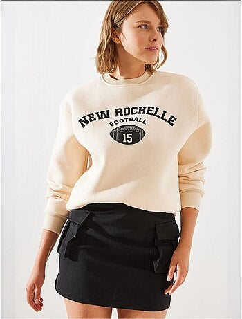 Sweatshirt triple yarn fleece rochelle estampada mbhs lucci