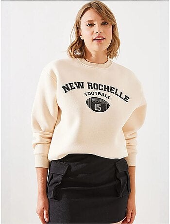 Sweatshirt triple yarn fleece rochelle estampada mbhs lucci