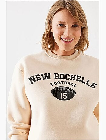 Sweatshirt triple yarn fleece rochelle estampada mbhs lucci