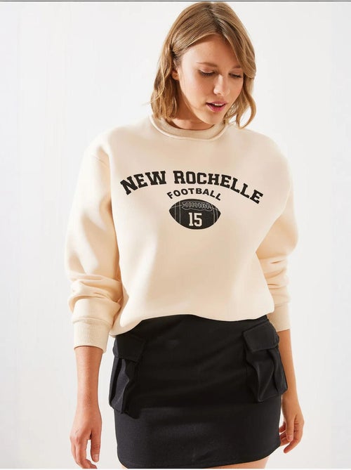 Sweatshirt triple yarn fleece rochelle estampada mbhs lucci - Kiabi