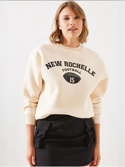 Sweatshirt triple yarn fleece rochelle estampada mbhs lucci - Kiabi