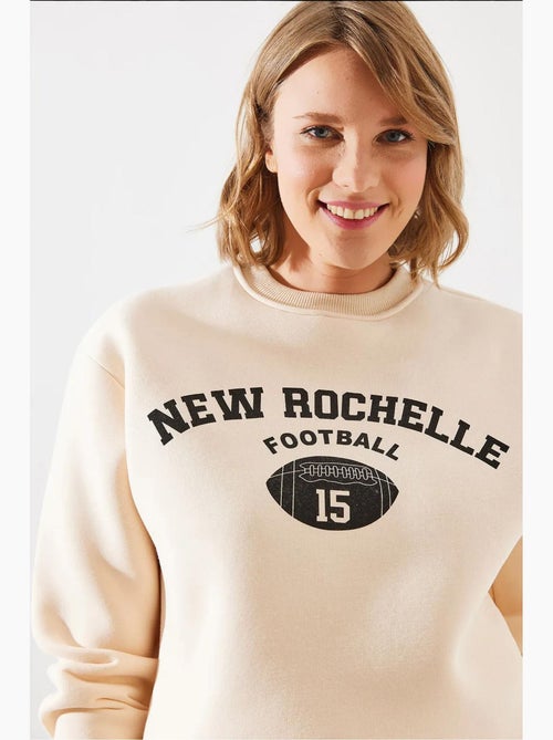 Sweatshirt triple yarn fleece rochelle estampada mbhs lucci - Kiabi