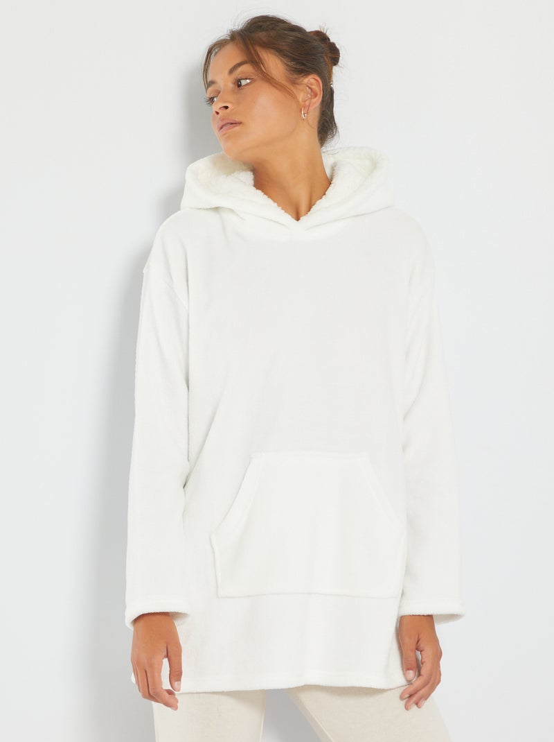 Sweatshirt ultra suave de malha peluche Branco - Kiabi