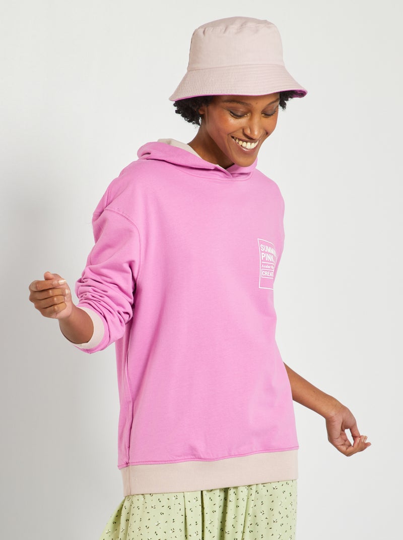 Sweatshirt unissexo com capuz ROSA - Kiabi