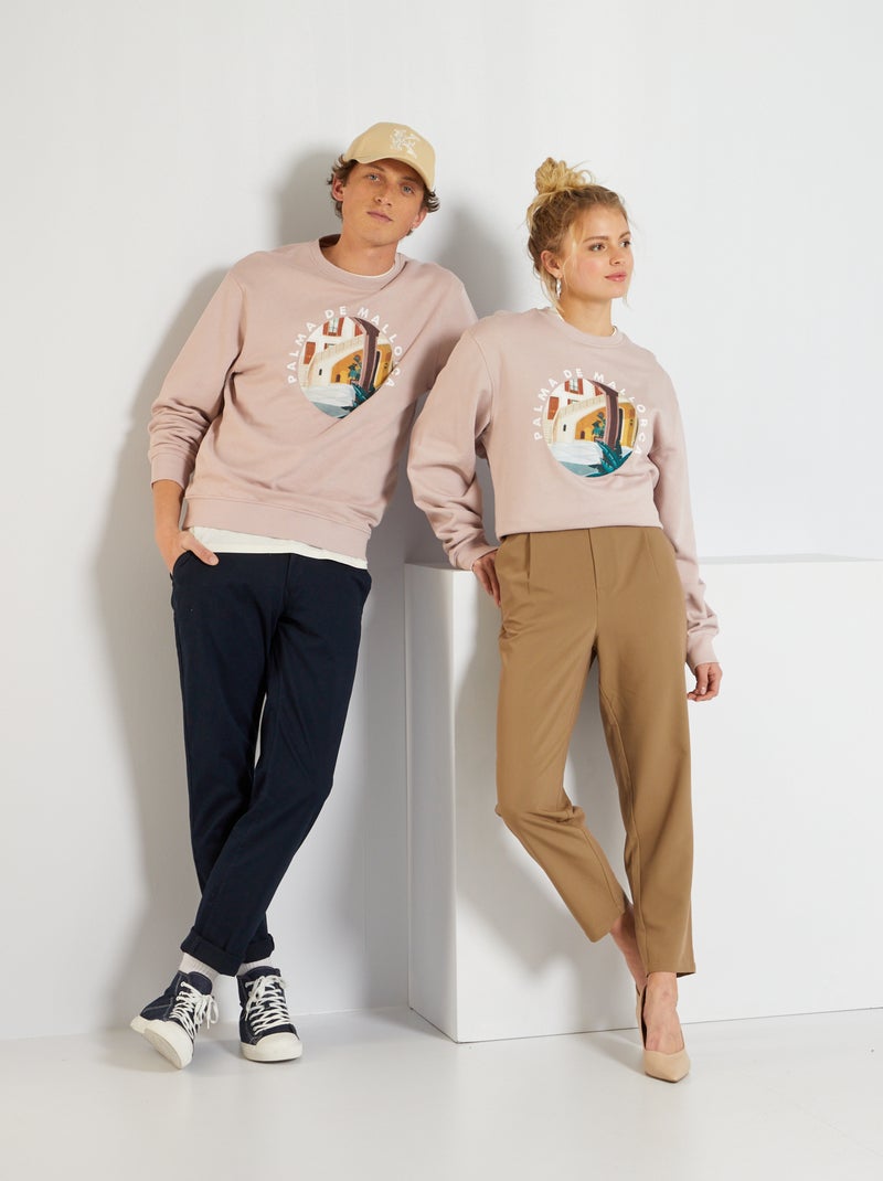 Sweatshirt unissexo com estampado 'Palma de Mallorca' BRANCO - Kiabi