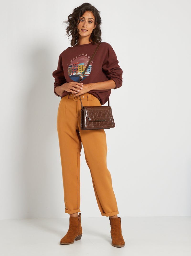Sweatshirt unissexo com estampado 'Palma de Mallorca' CASTANHO - Kiabi