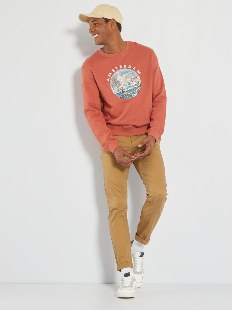Sweatshirt unissexo em moletão - Unissexo VERMELHO - Kiabi
