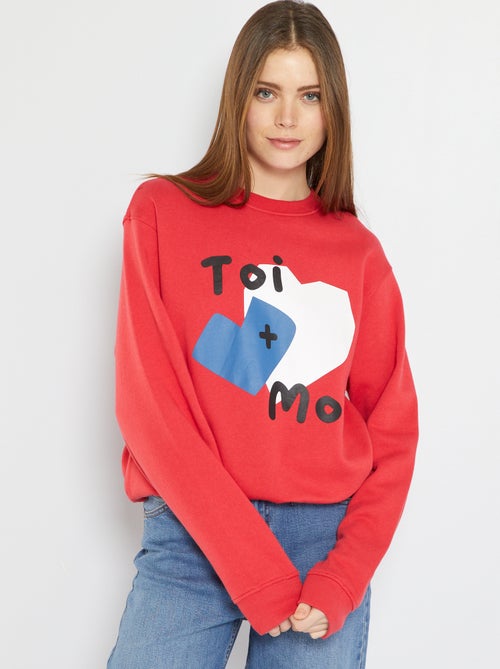 Sweatshirt unissexo estampada - Kiabi