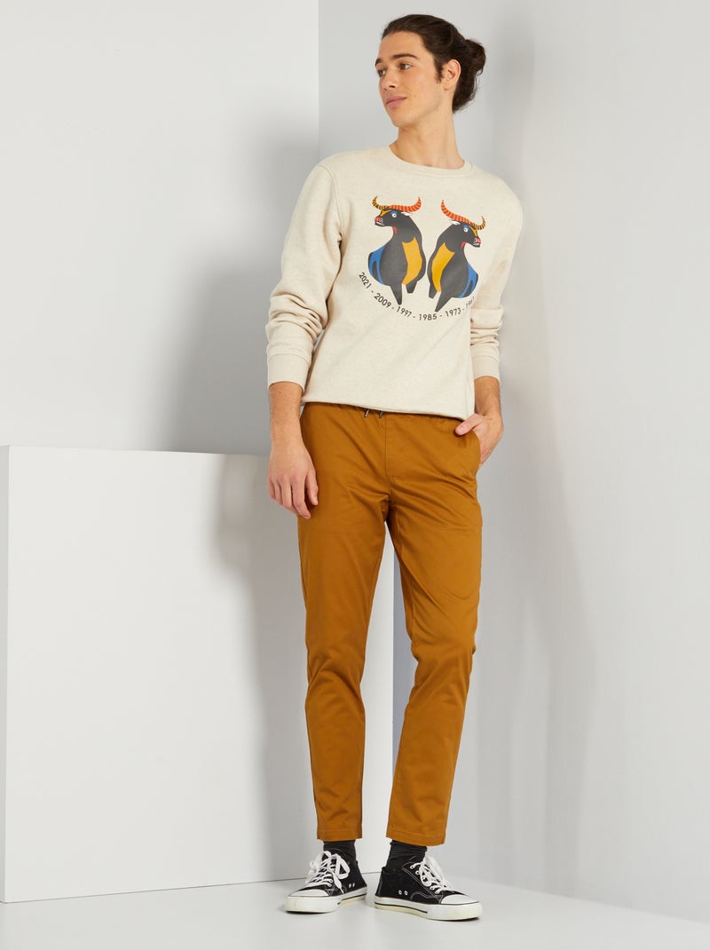 Sweatshirt unissexo novo ano chinês BEGE - Kiabi