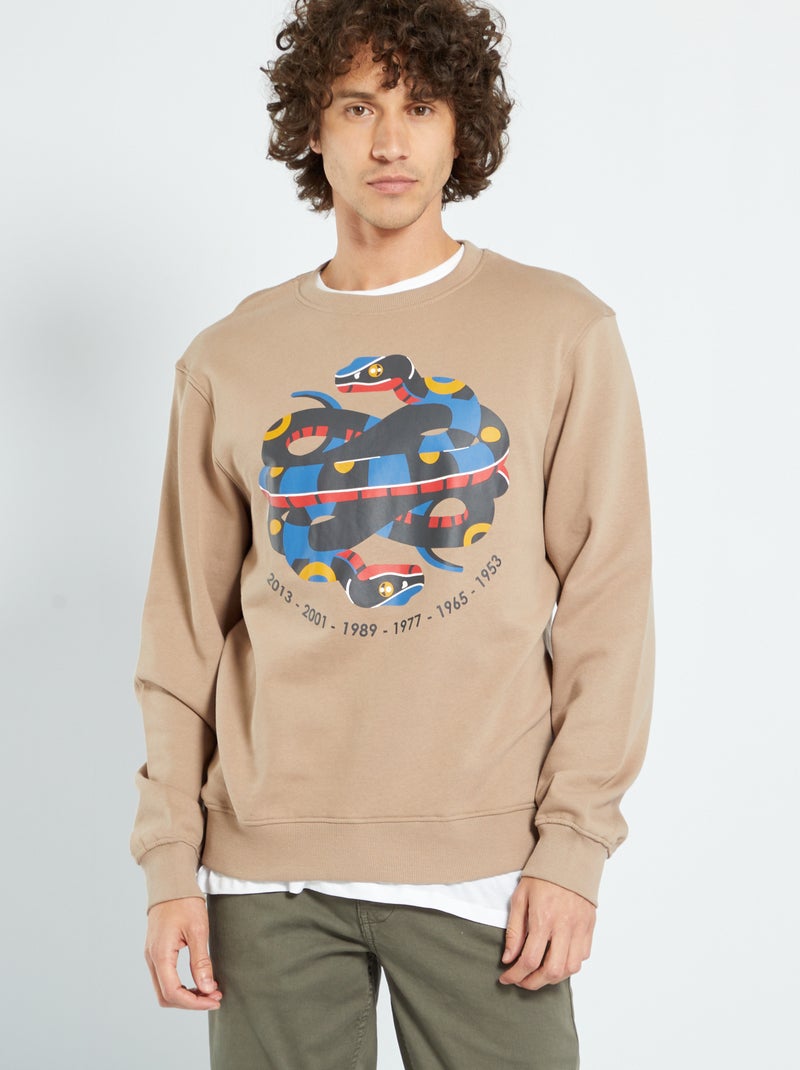 Sweatshirt unissexo novo ano chinês BEGE - Kiabi