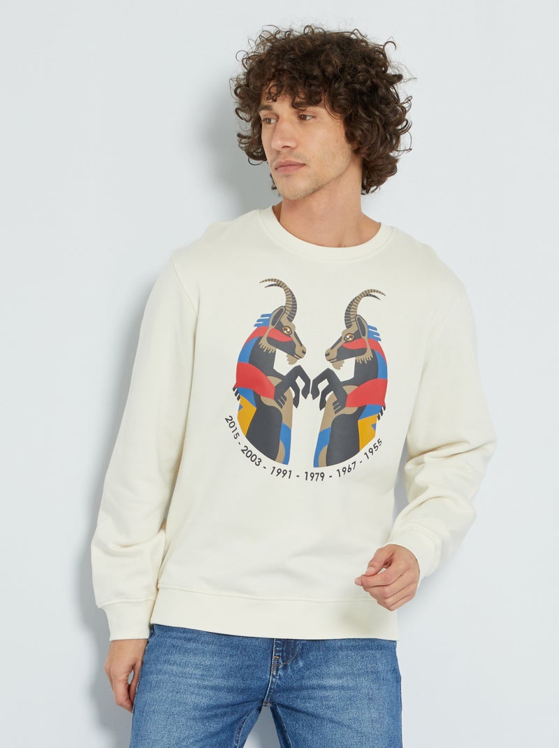 Sweatshirt unissexo novo ano chinês BRANCO - Kiabi
