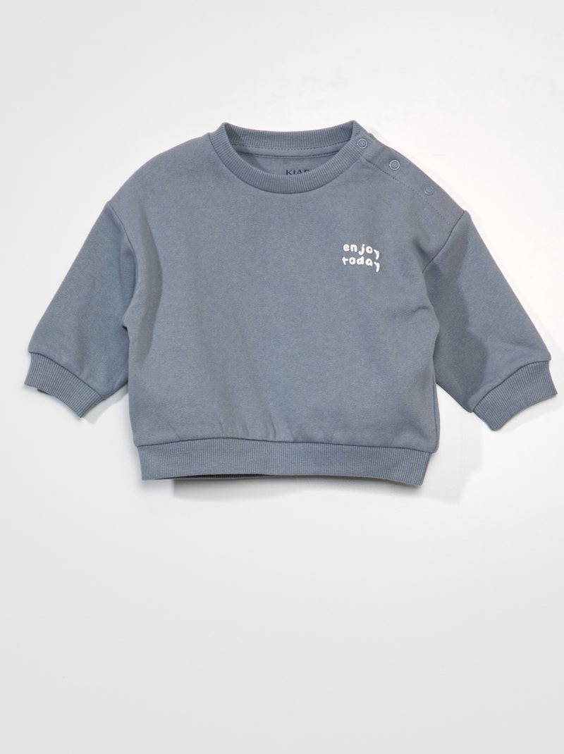 Sweatshirt unissexo oversize em moletão AZUL - Kiabi