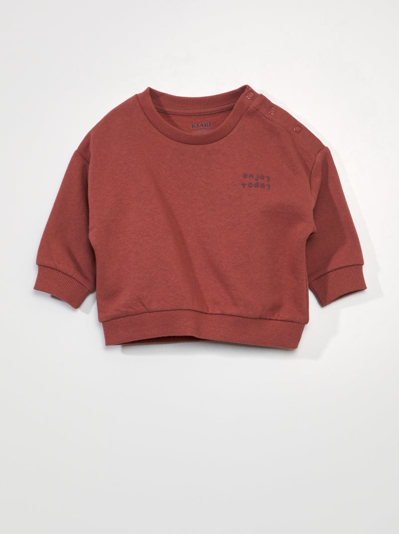 Sweatshirt unissexo oversize em moletão ROXO - Kiabi
