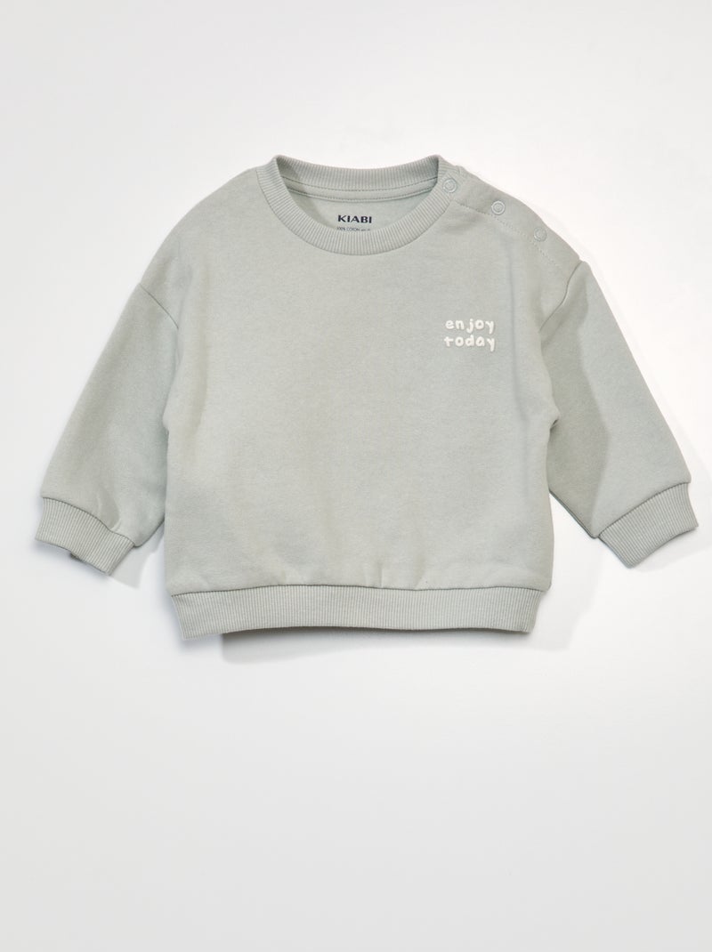Sweatshirt unissexo oversize em moletão VERDE - Kiabi
