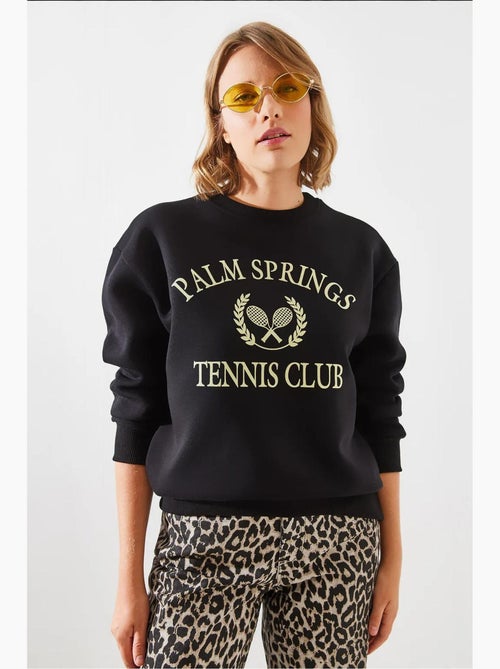 Sweatshirt universitária vintage com três fios escovados palm springs tennis da mbhs lucci - Kiabi