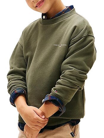 Sweatshirt verde tommy hilfiger para menino mini corp