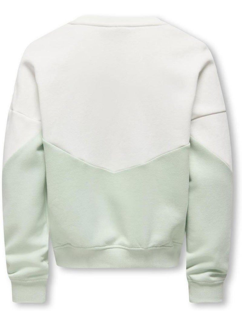 Sweatshirt Verde/Branco para Menina Kids ONLY Kogruna Branco - Kiabi
