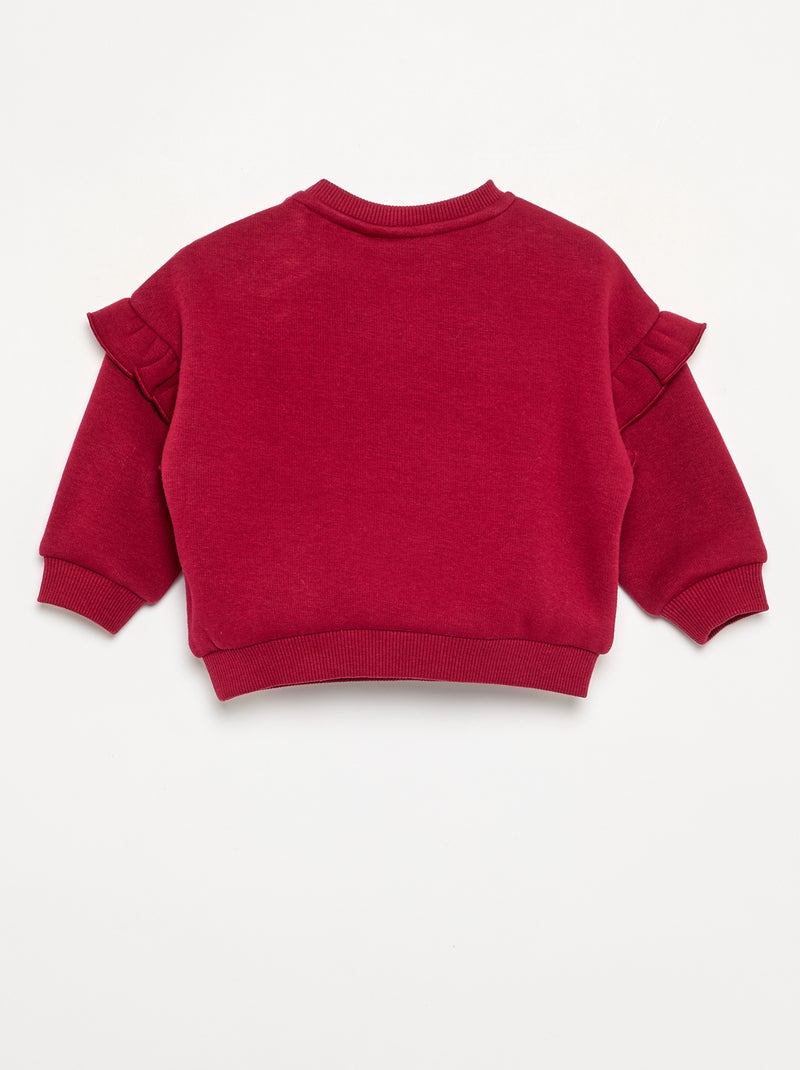 Sweatshirt \'Winnie\' \'Disney\' com folhos nos ombros Vermelho - Kiabi