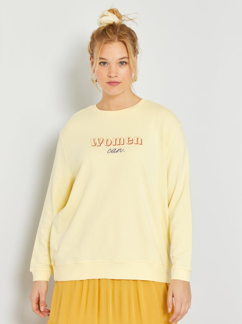 Sweatshirt 'Woman' em moletão AMARELO - Kiabi