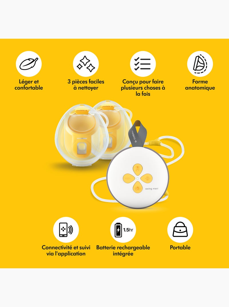 Swing maxi™ - bomba de leite elétrica dupla mãos-livres - compacta, mãos-livres, leve, ultra Transparente - Kiabi