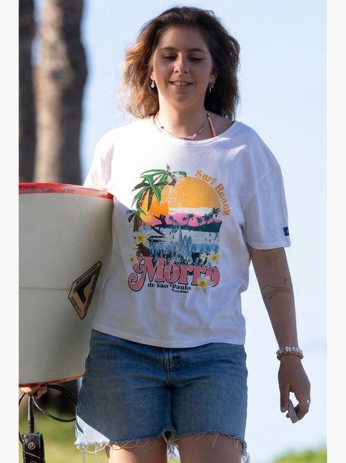 T-shirt - branco - longboard - Kiabi