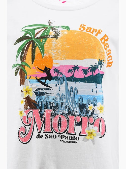 T-shirt - branco - longboard - Kiabi