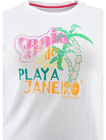 T-shirt - branco - longboard