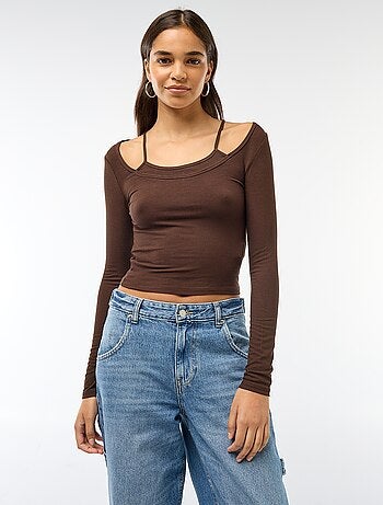 T-shirt - Camisola com efeito 2 em 1