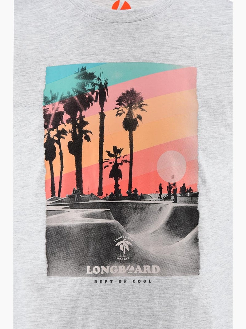 T-shirt - cinzento - longboard Cinza - Kiabi