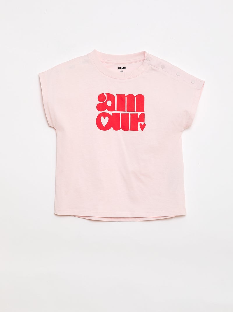 T-shirt - Coleção fácil de vestir Rosa - Kiabi