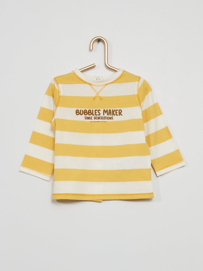 T-shirt 100% algodão AMARELO - Kiabi