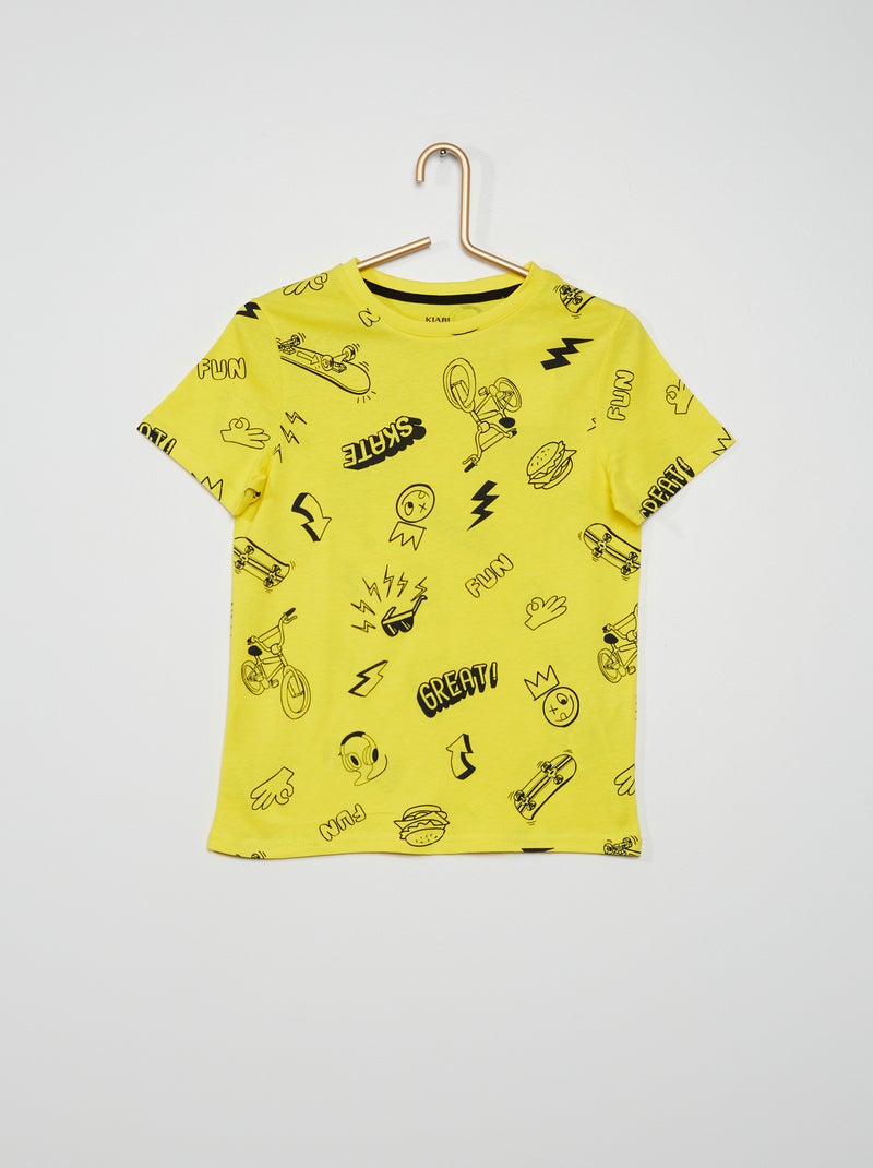 T-shirt 100% algodão AMARELO - Kiabi